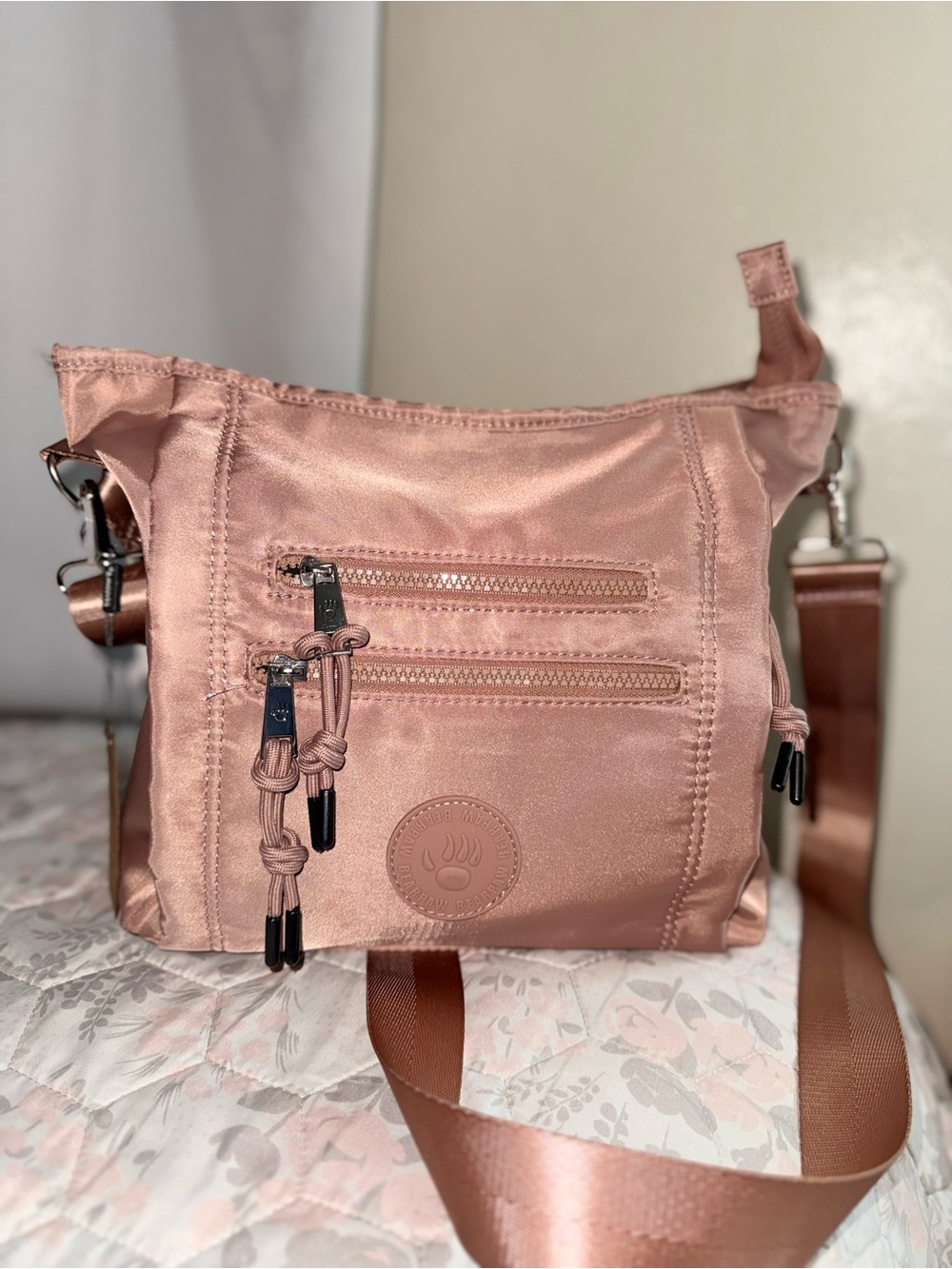 BearPaw Crossbody Bag in Dusty Rose